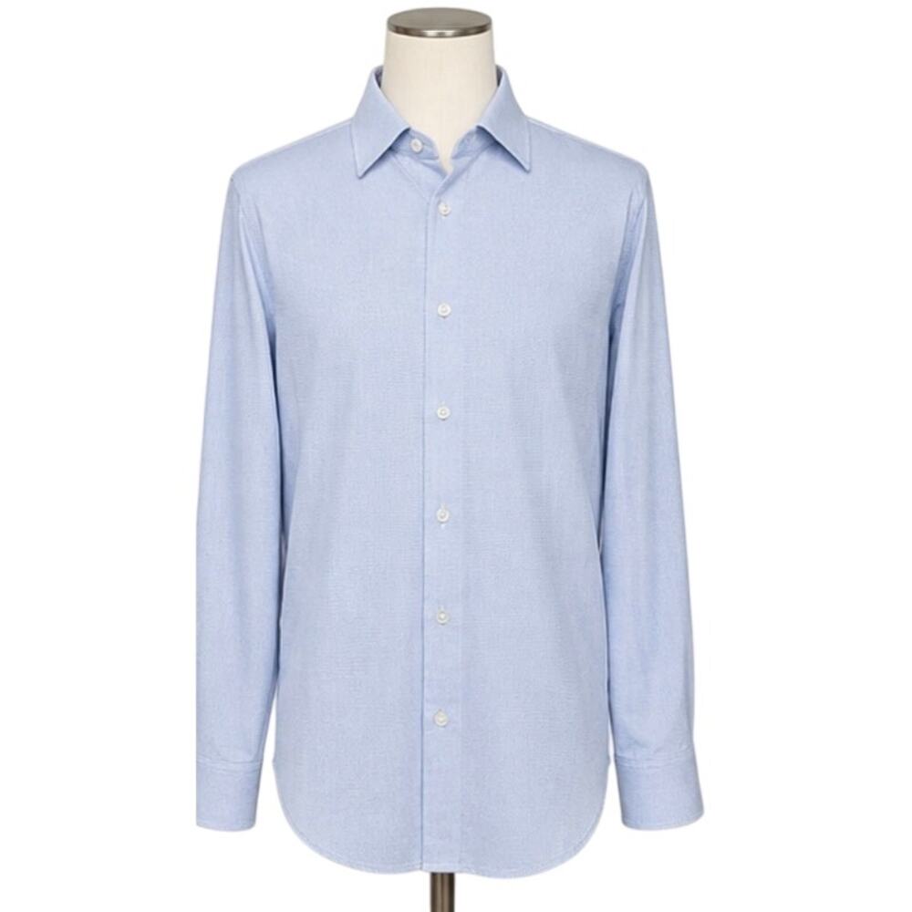 Stone Rose Hi-Tech Performance Stretch Button Down Shirt, Blue, Men's Large